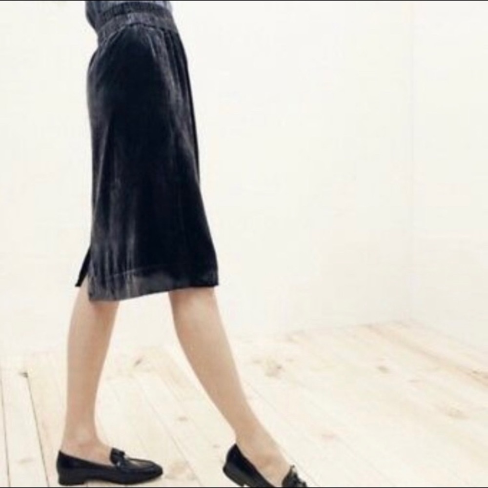 Pull-on Velvet Skirt - J. Crew Midnight Navy with Pockets